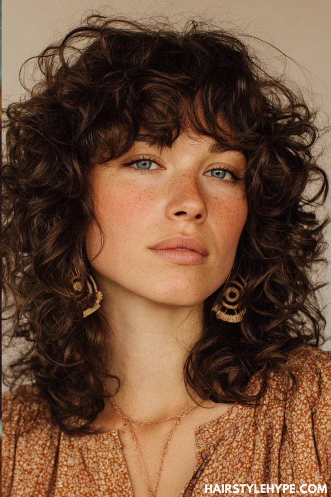 Curly Shag with Bangs