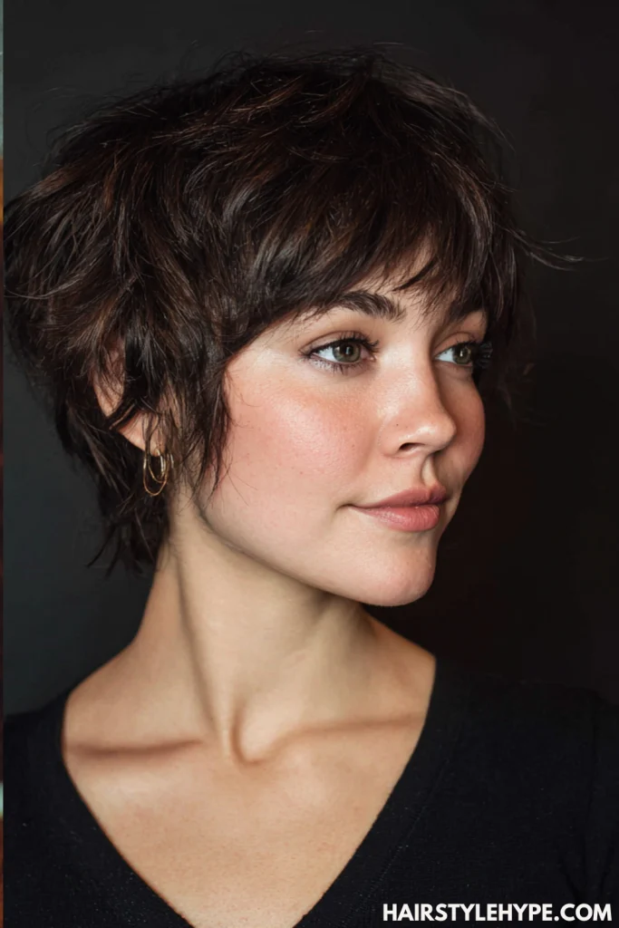Shaggy Pixie with Choppy Bangs