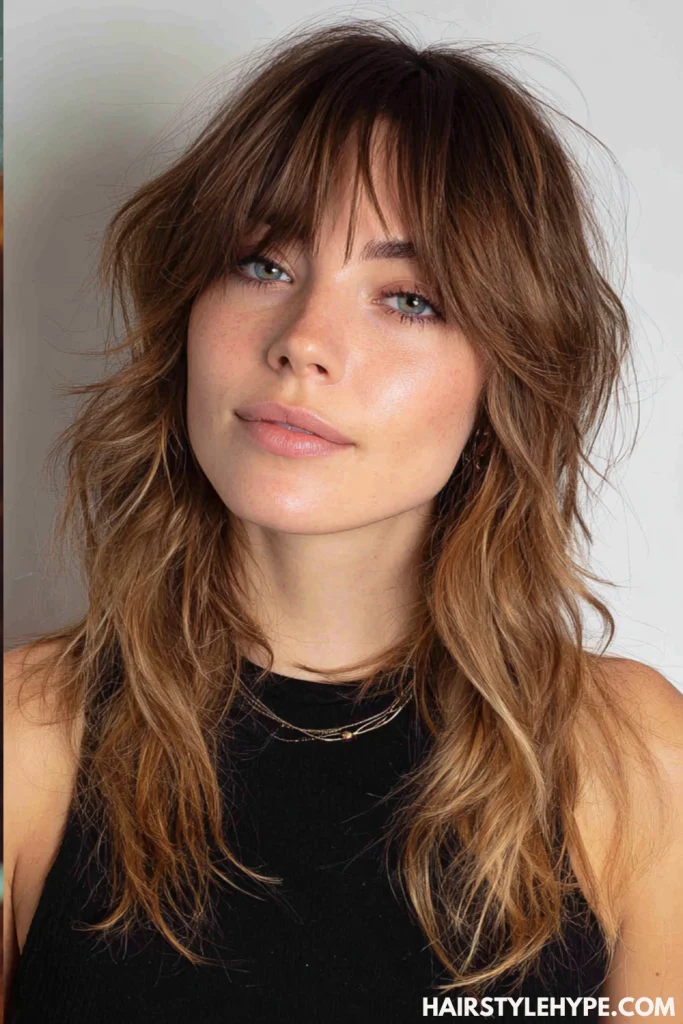 Voluminous Shag with Thick Bangs