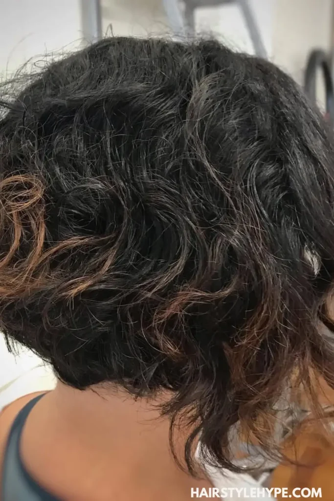 Asymmetrical Curly Cut