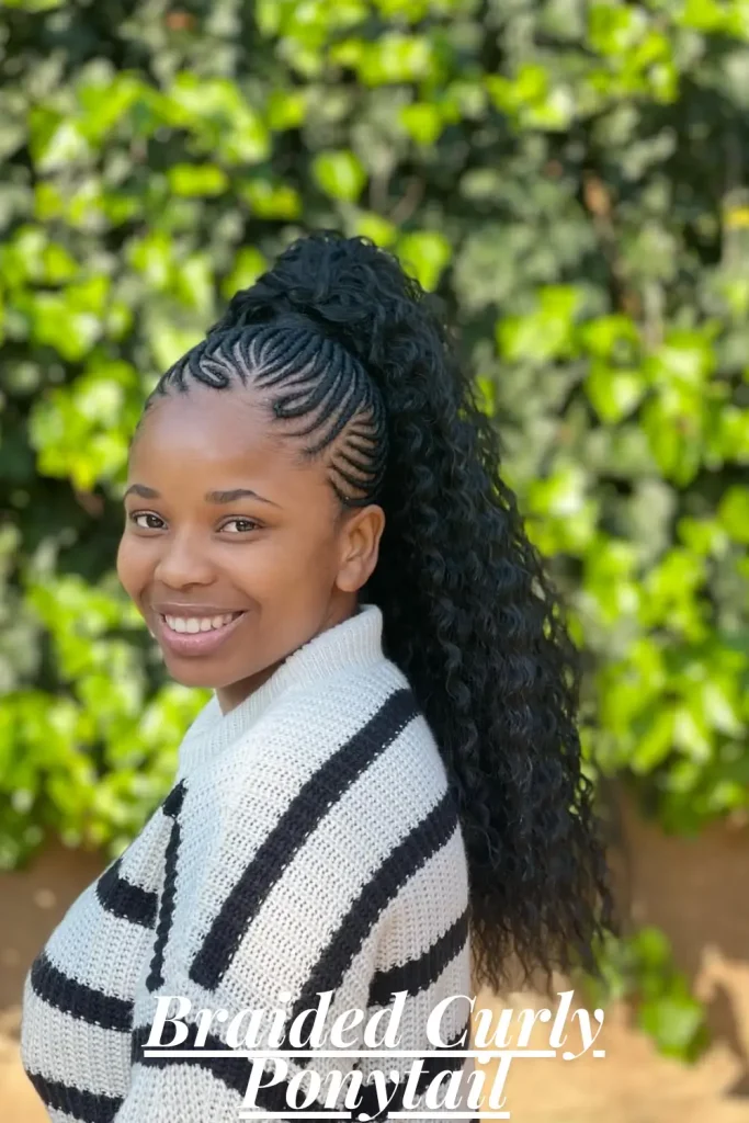 Braided Curly Ponytail