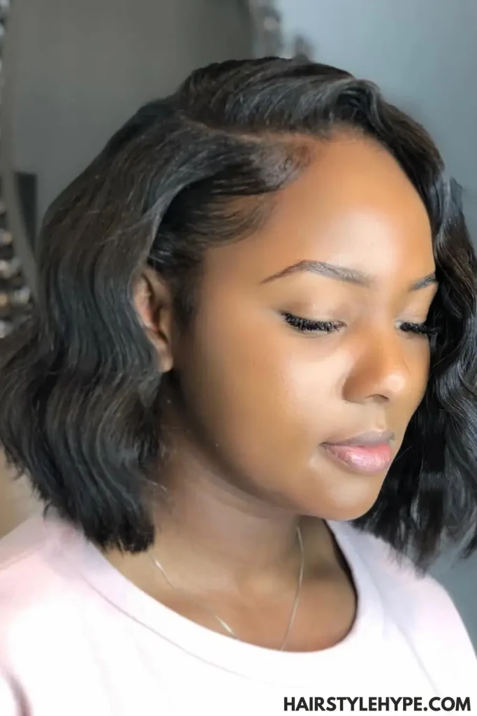 Curly Bob with Side Part