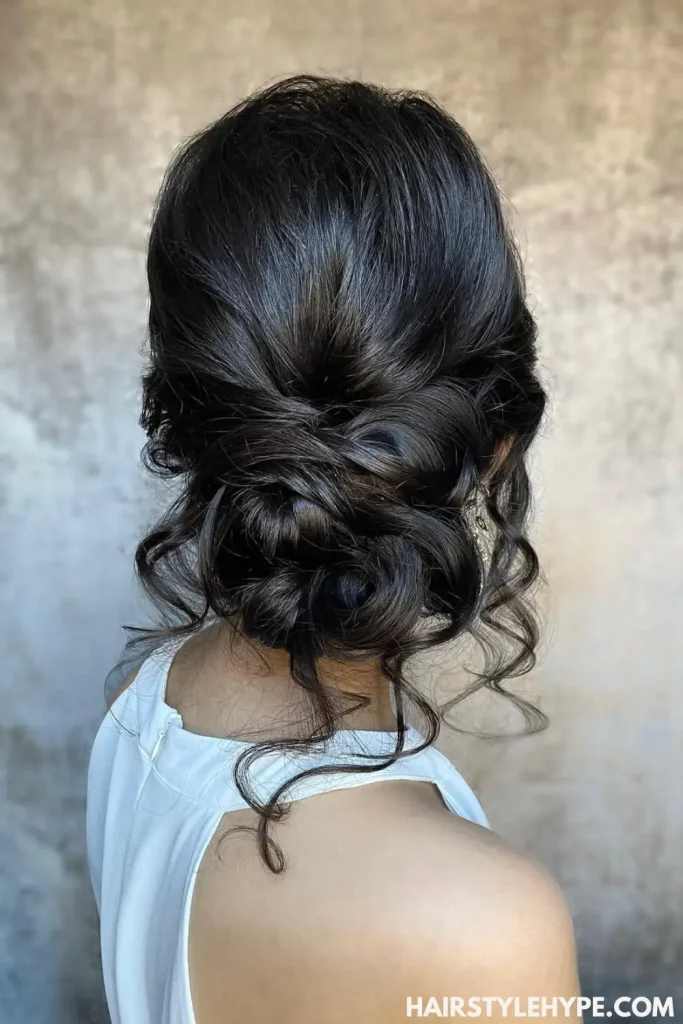 Curly Bun with Tendrils