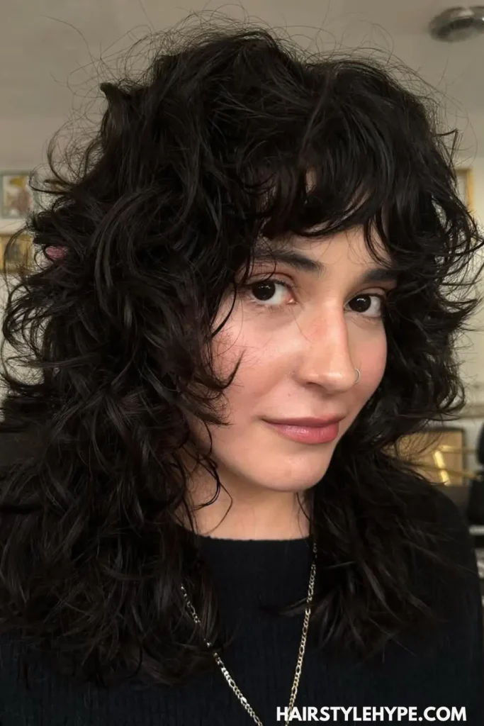 Curly Crop with Bangs