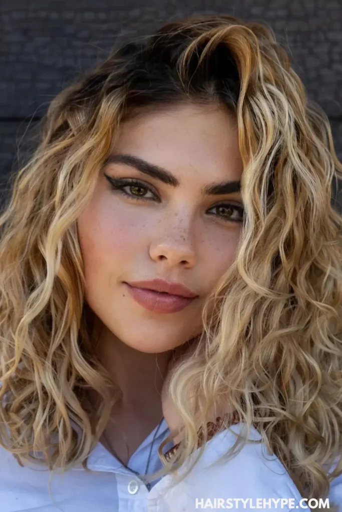 Layered Curly Lob (Short Version)