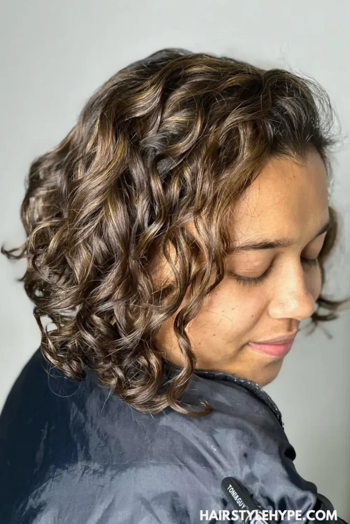 Short Curly Cut with Highlights