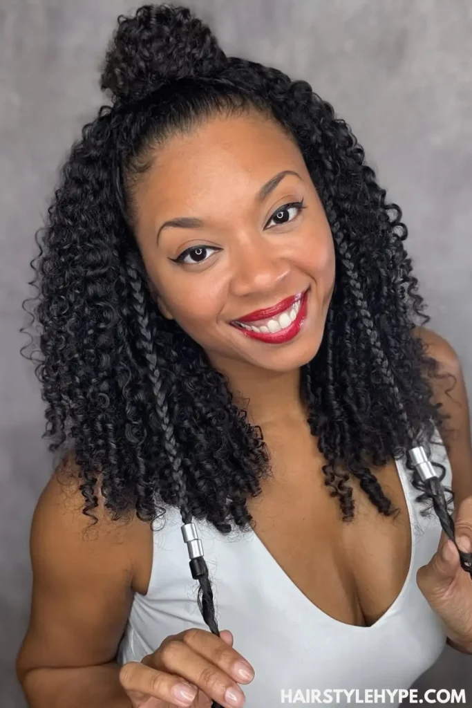 Top Knot for Curly Hair