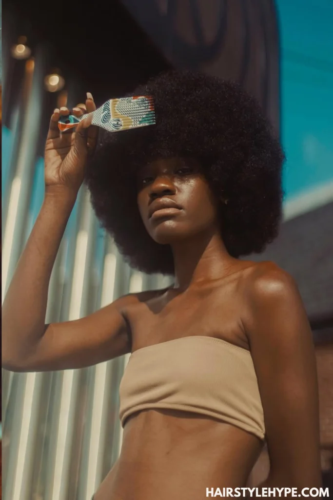 Afro with Picked Roots
