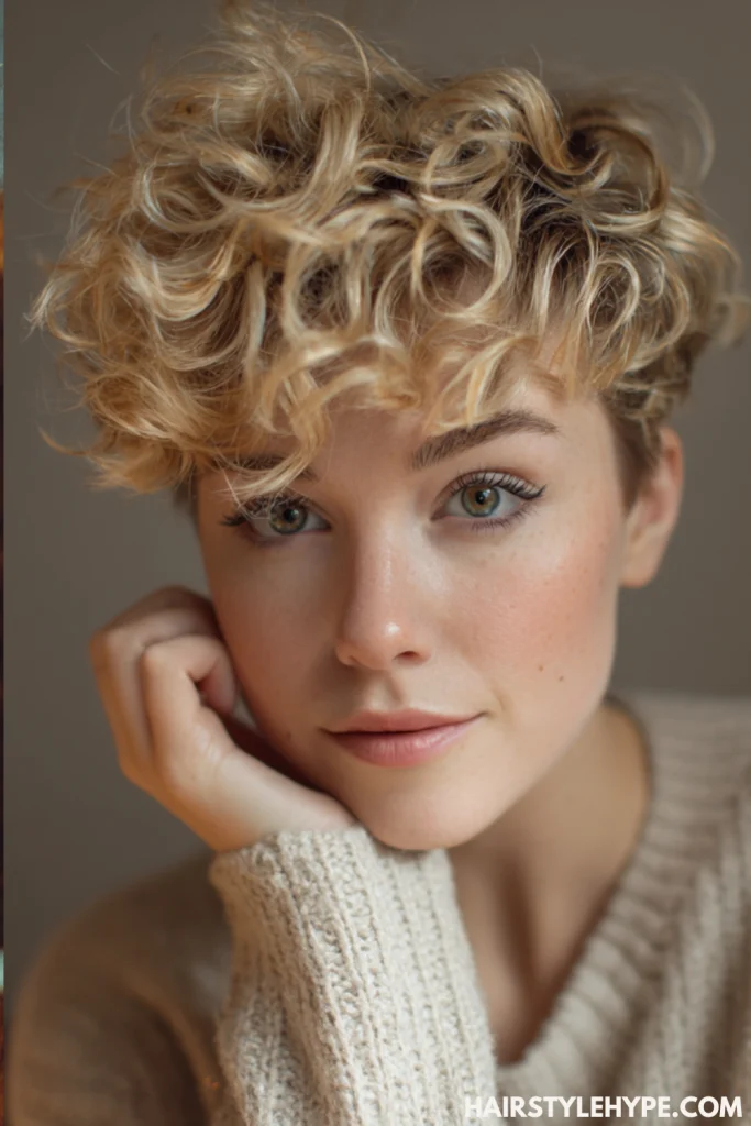 Blonde Curly Pixie