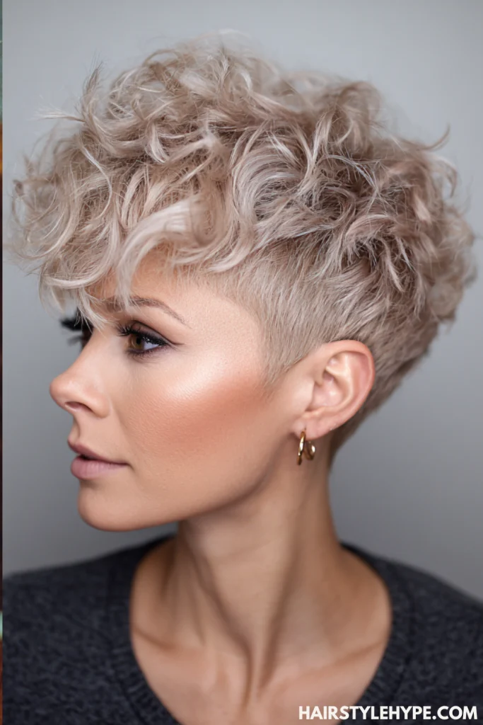 Blonde Pixie with Voluminous Top