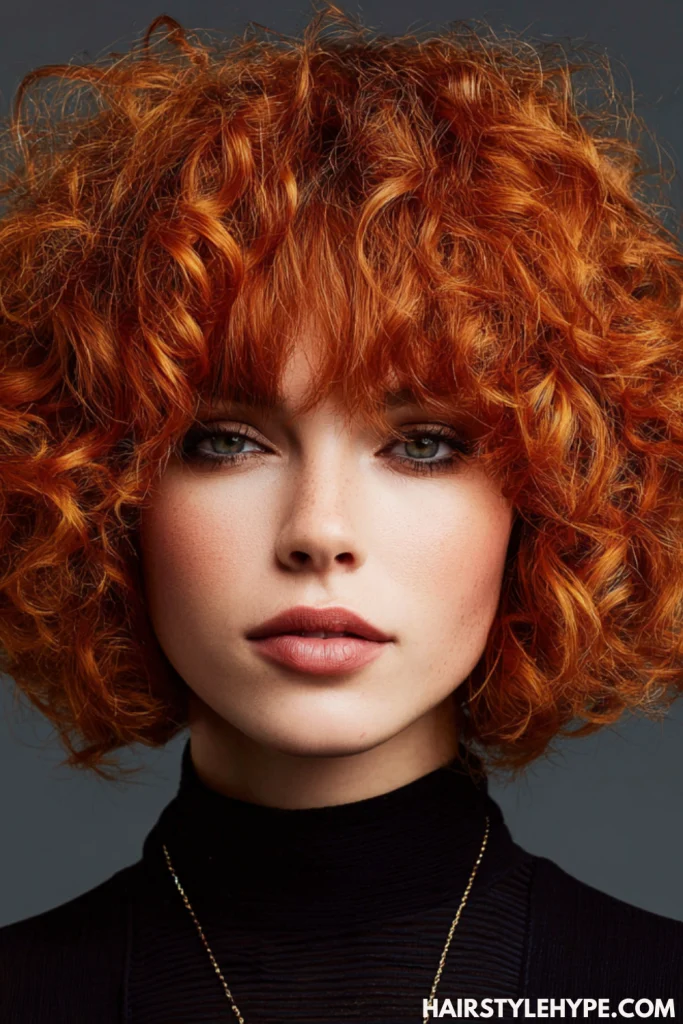 Blunt Cut Curly Bob