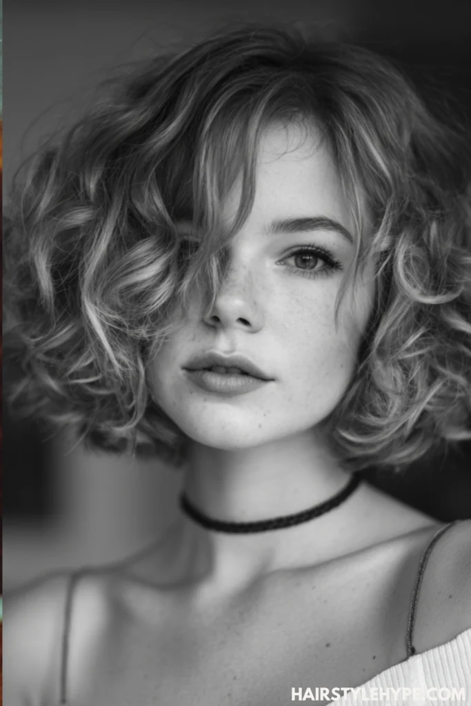 Blunt Cut Curly Bob