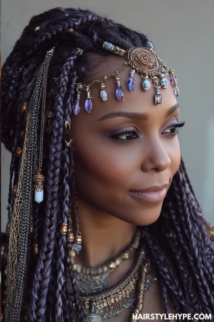 Box Braids with Beads