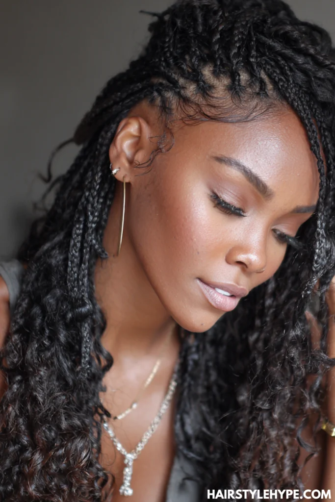 Box Braids with Curly Ends