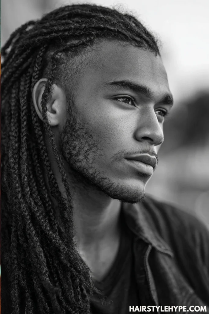 Box Braids with Middle Part