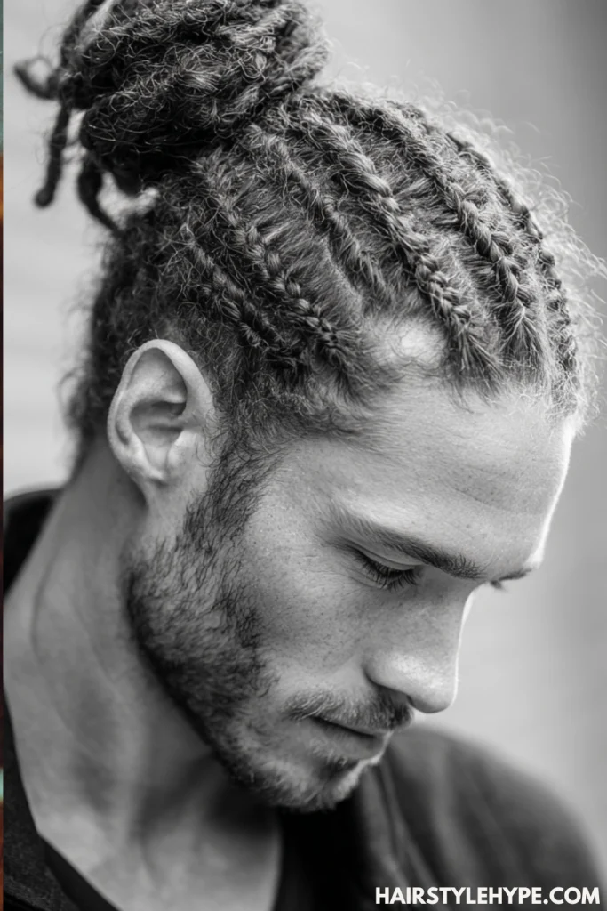 Braided Bun (Man Bun Style)