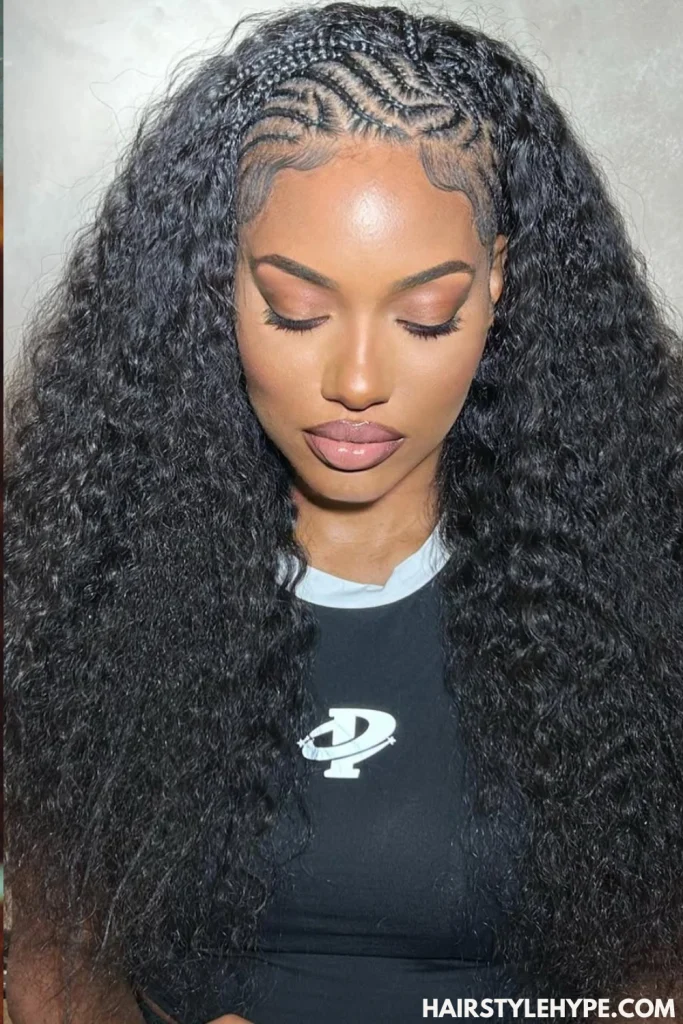 Braided Front with Curly Back