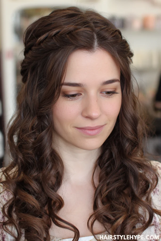 Braided Front with Loose Curls