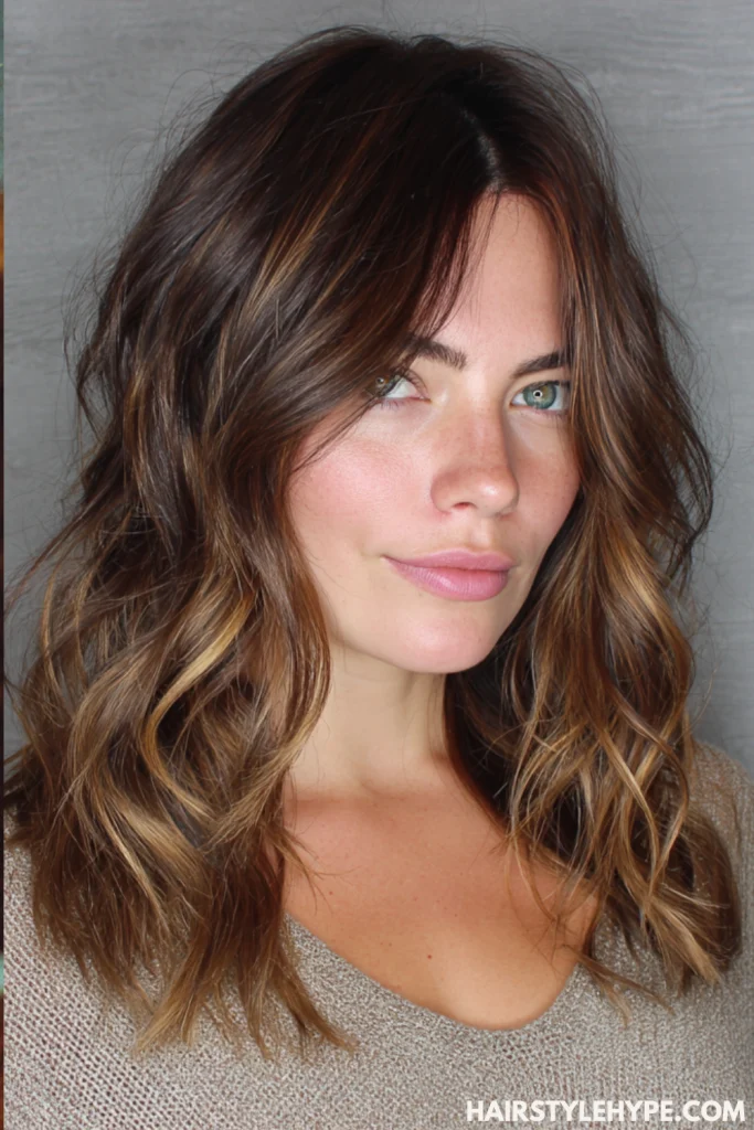 Brunette Kitty Cut with Subtle Caramel Highlights