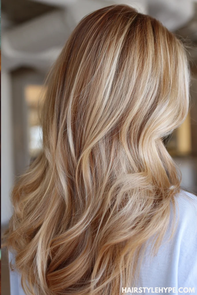 Butter Blonde Highlights on Brown Hair