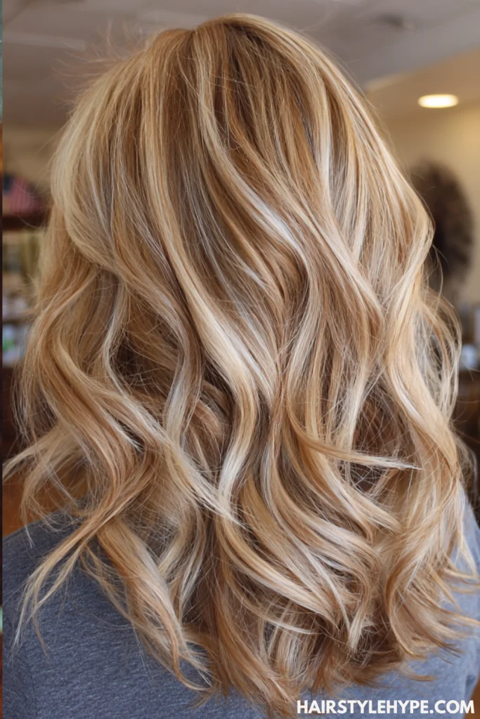 Butter Blonde Highlights on Brown Hair