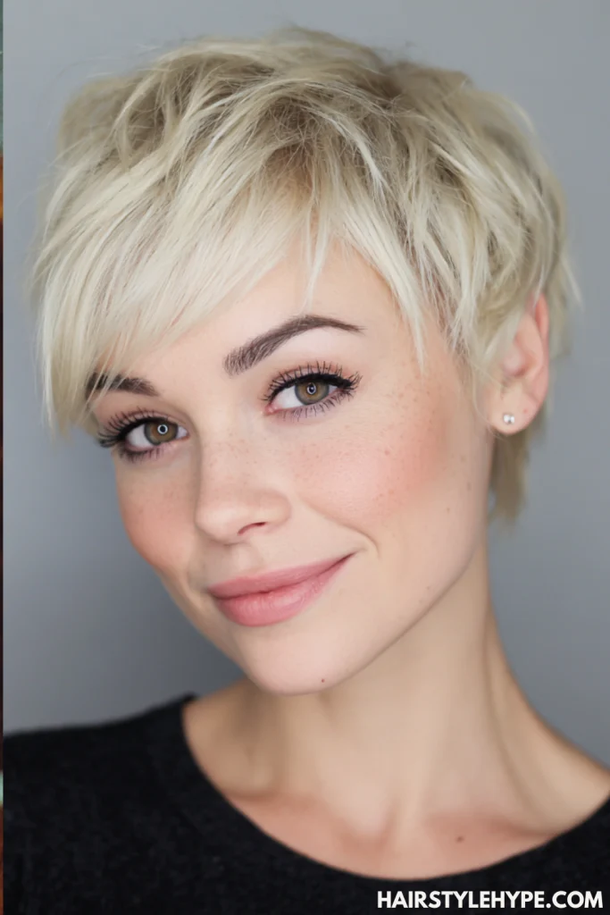 Butter Blonde Pixie Cut