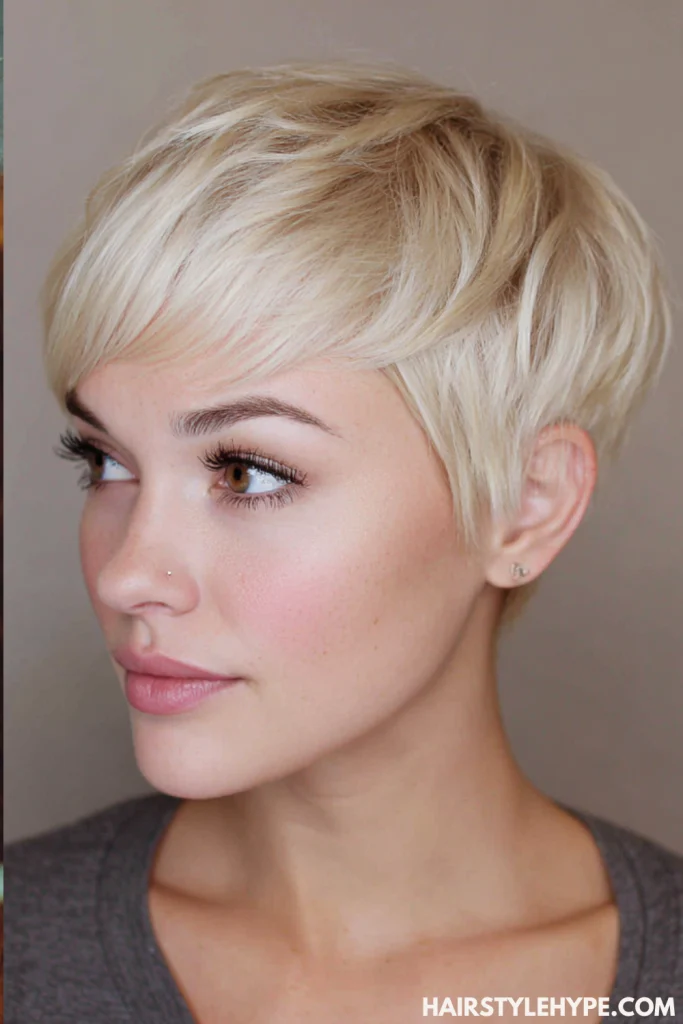 Butter Blonde Pixie Cut