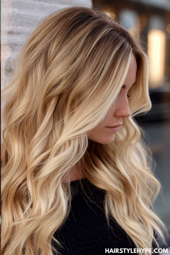 Butter Blonde with Beach Waves