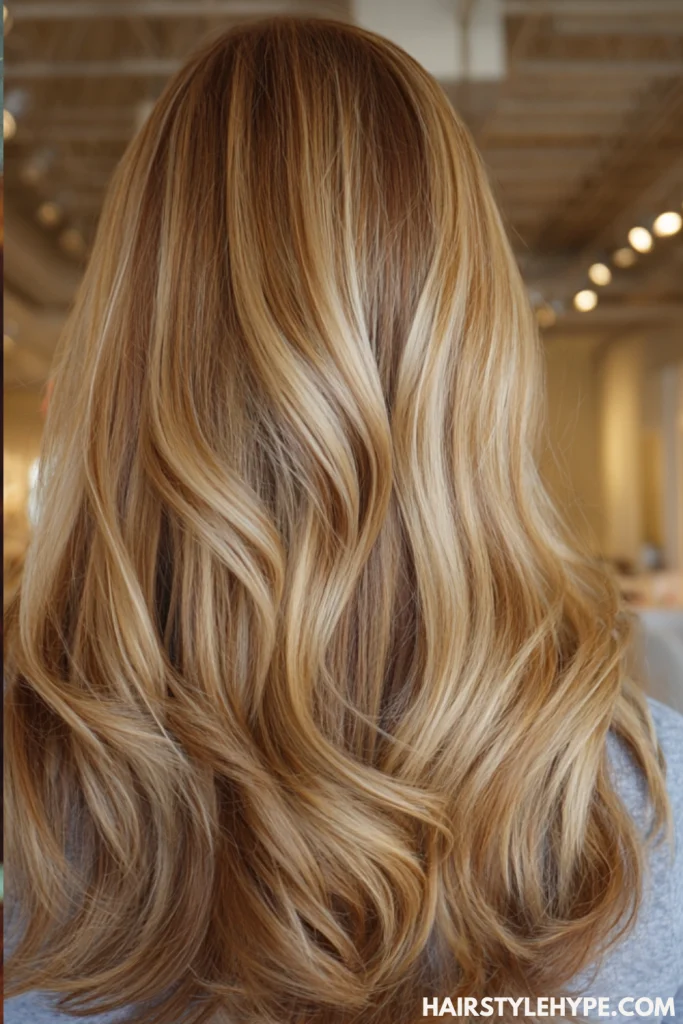 Butter Blonde with Warm Caramel Lowlights