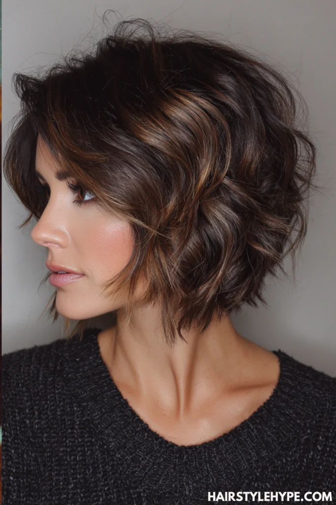 Choppy Kitty Cut with Rich Mocha Tones