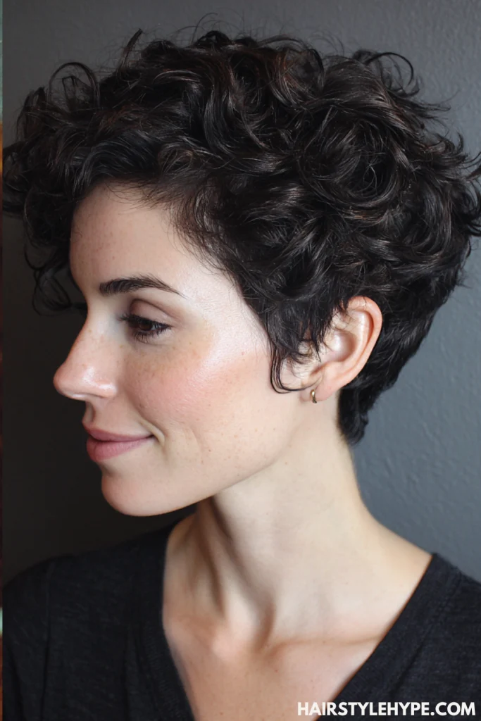 Classic Curly Pixie Cut