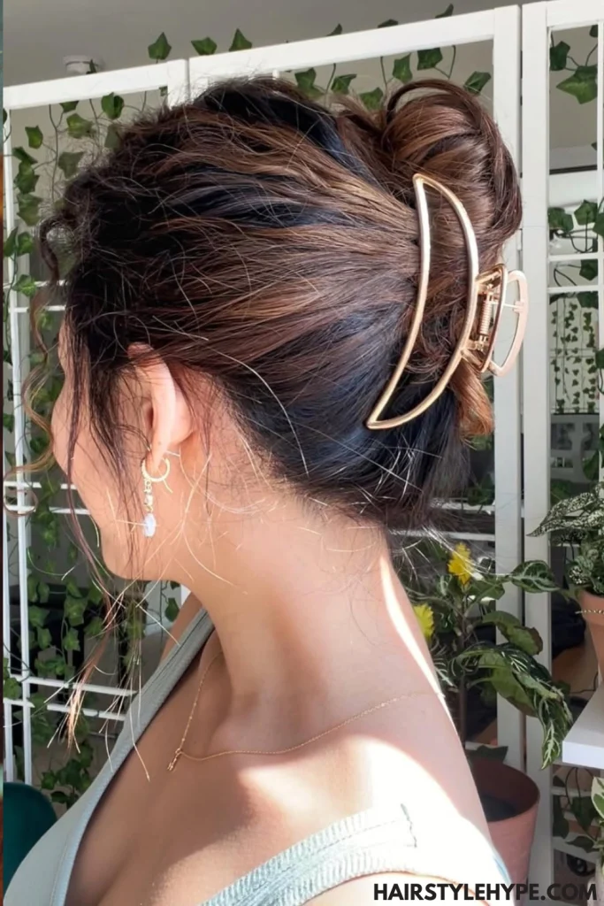 Claw Clip Curly Updo