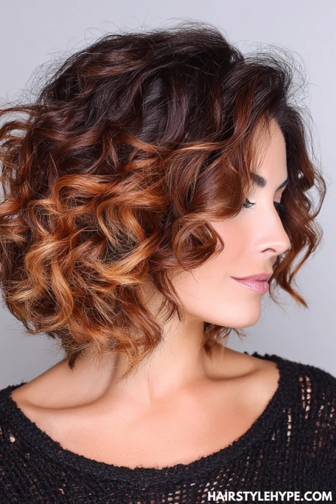 Curly Bob with Balayage