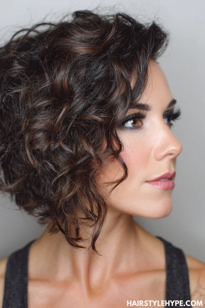 Curly Bob with Side Shave