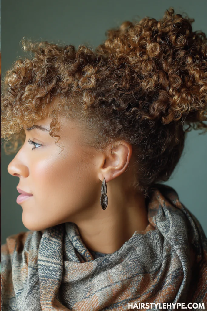 Curly Bun with Scarf or Wrap