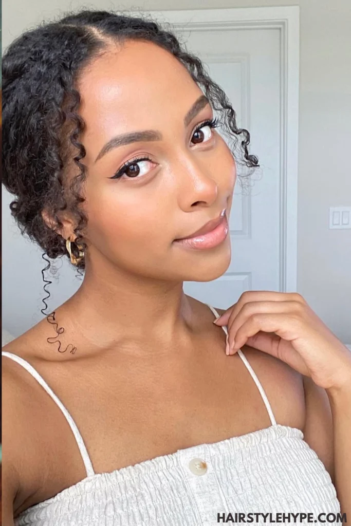 Curly Bun with Tendrils