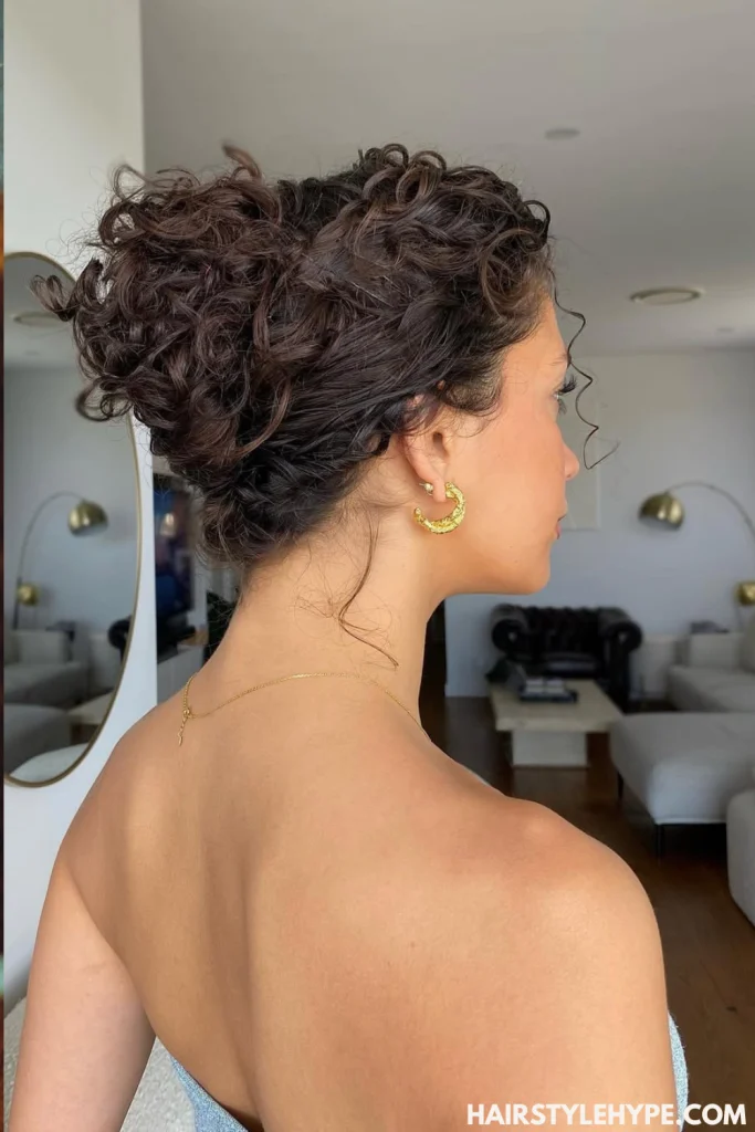 Curly Bun with Twists