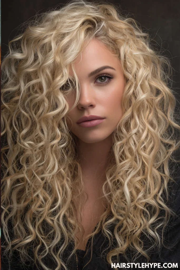 Curly Butter Blonde Hair