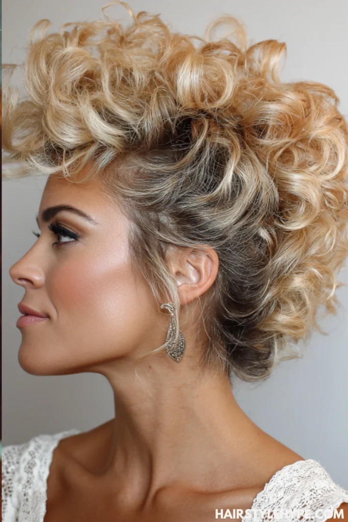 Curly Faux Hawk Updo