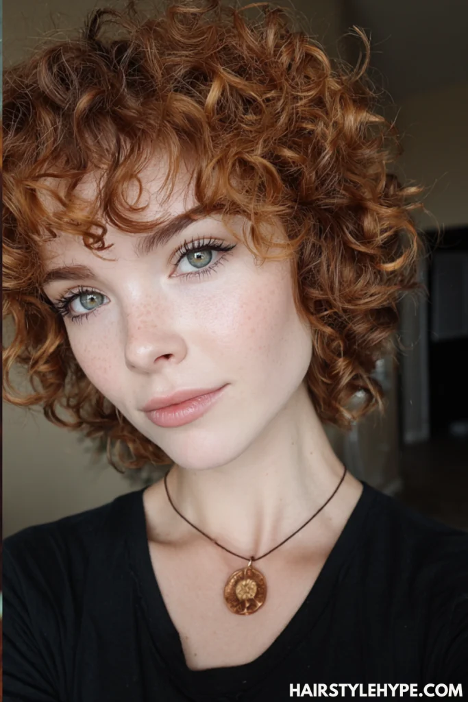 Curly Kitty Cut No Bangs