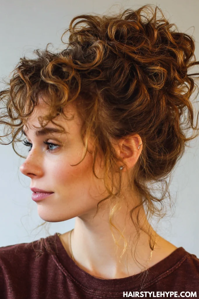 Curly Messy Bun
