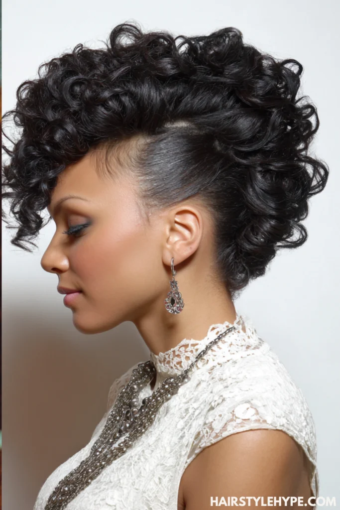 Curly Mohawk Updo