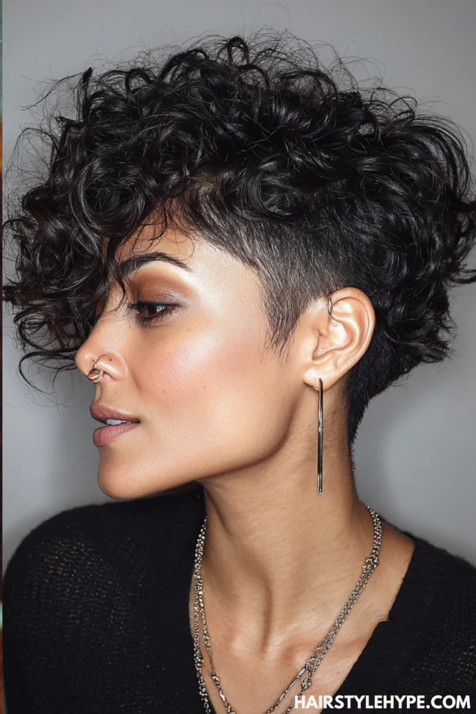 Curly Pixie with Undercut
