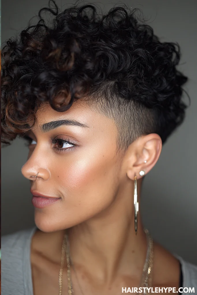 Curly Pixie with Undercut