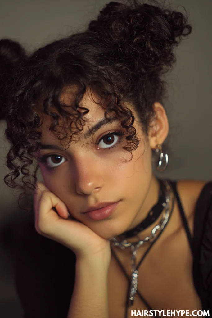Curly Space Buns