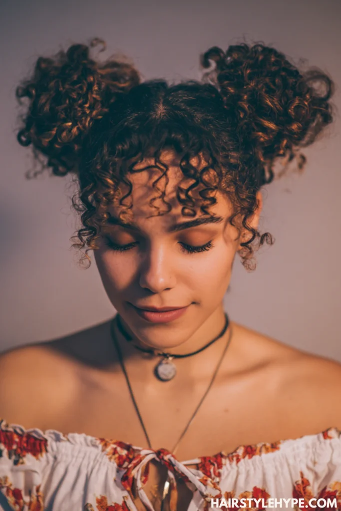 Curly Space Buns