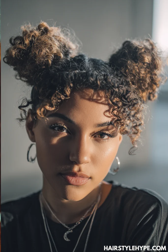 Curly Space Buns