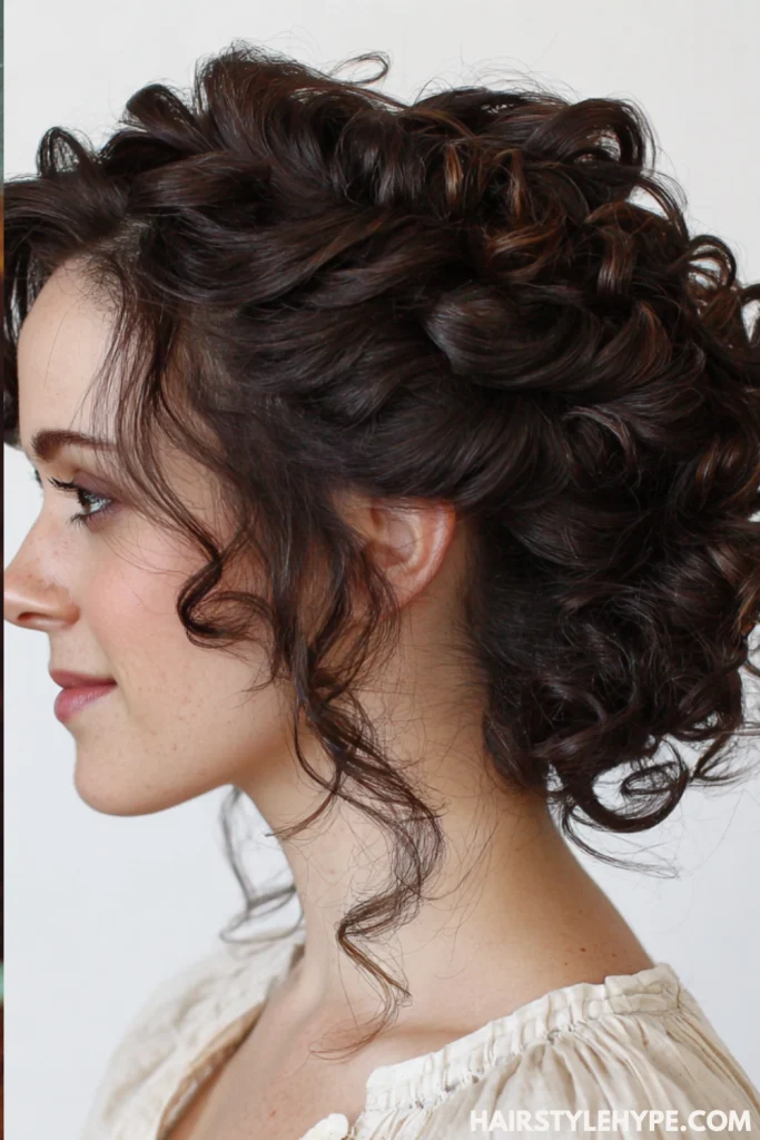 Curly Updo with Side Part