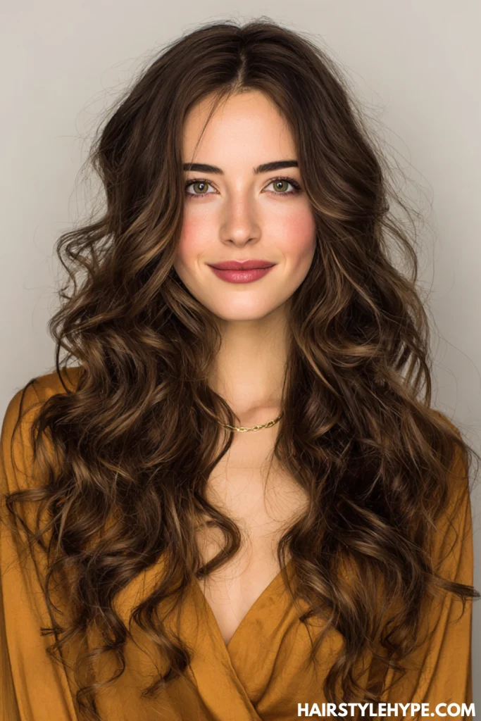 Defined Curls with a Middle Part