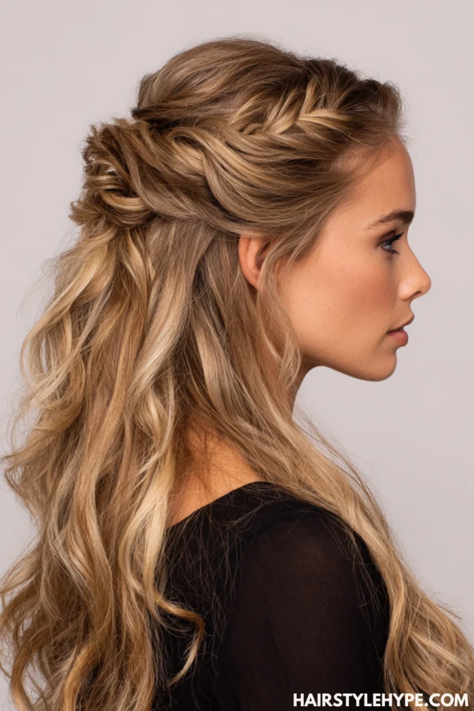 Half-Up Half-Down with Laid Edges